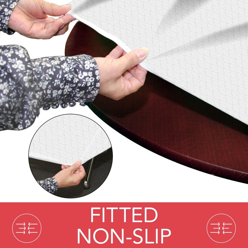 LAMINET - Deluxe Cushioned Heavy-Duty Elastic Edged Quilted Table Pad - Small Round - Fits Tables up to 44" Diameter - The Ultimate Protection for Your Table - Image 4